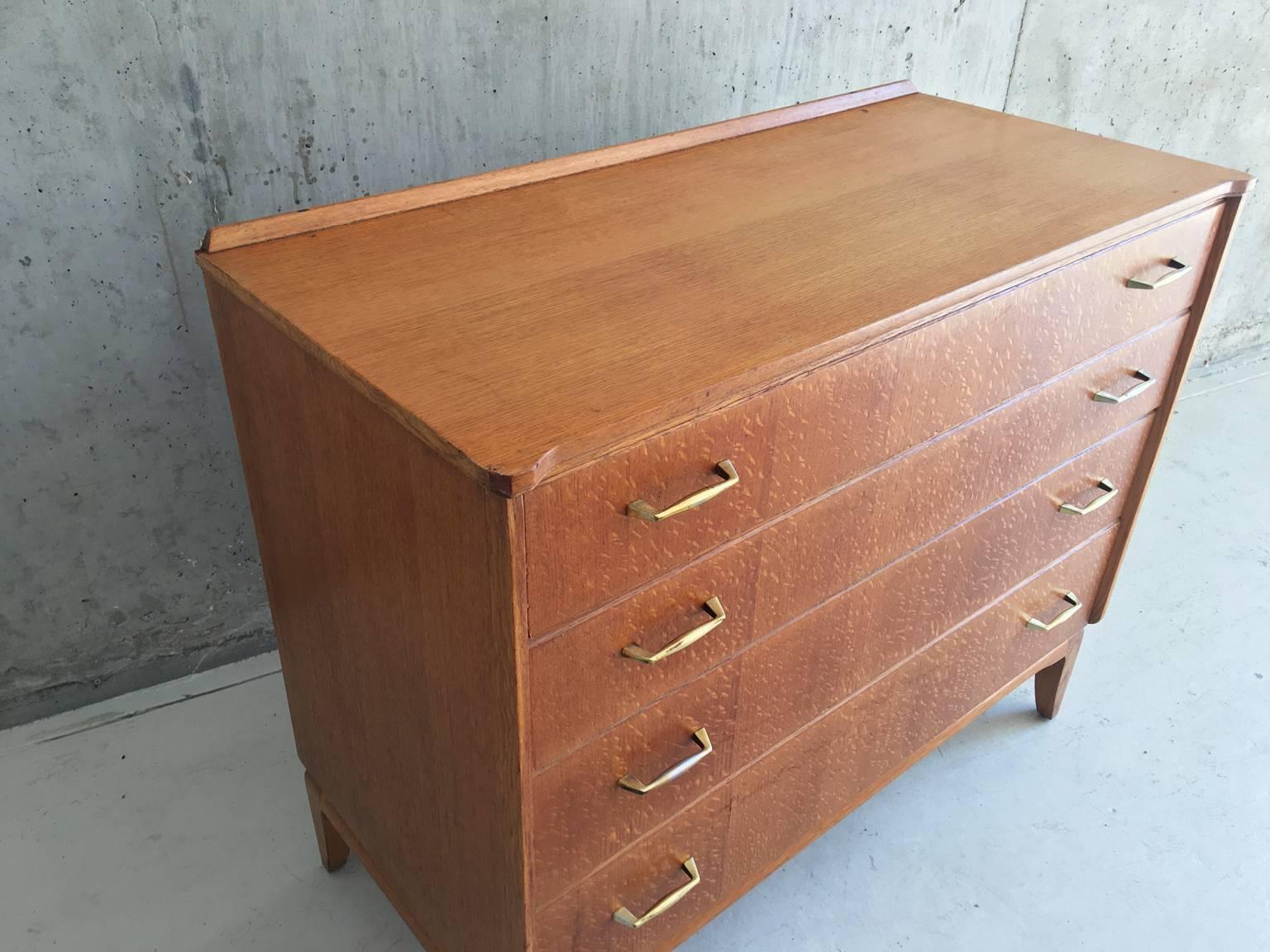 Mid-20th Century 1960s Lebus ‘Link’ Mid-Century Teak Chest of Drawers with Brass Handles For Sale