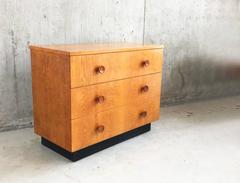 1970s British Mid-Century Teak Chest of Drawers with Black Base