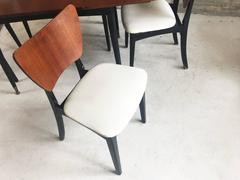 1960s Vintage Mid-Century Extendable Dining Table and Four Dining Chairs