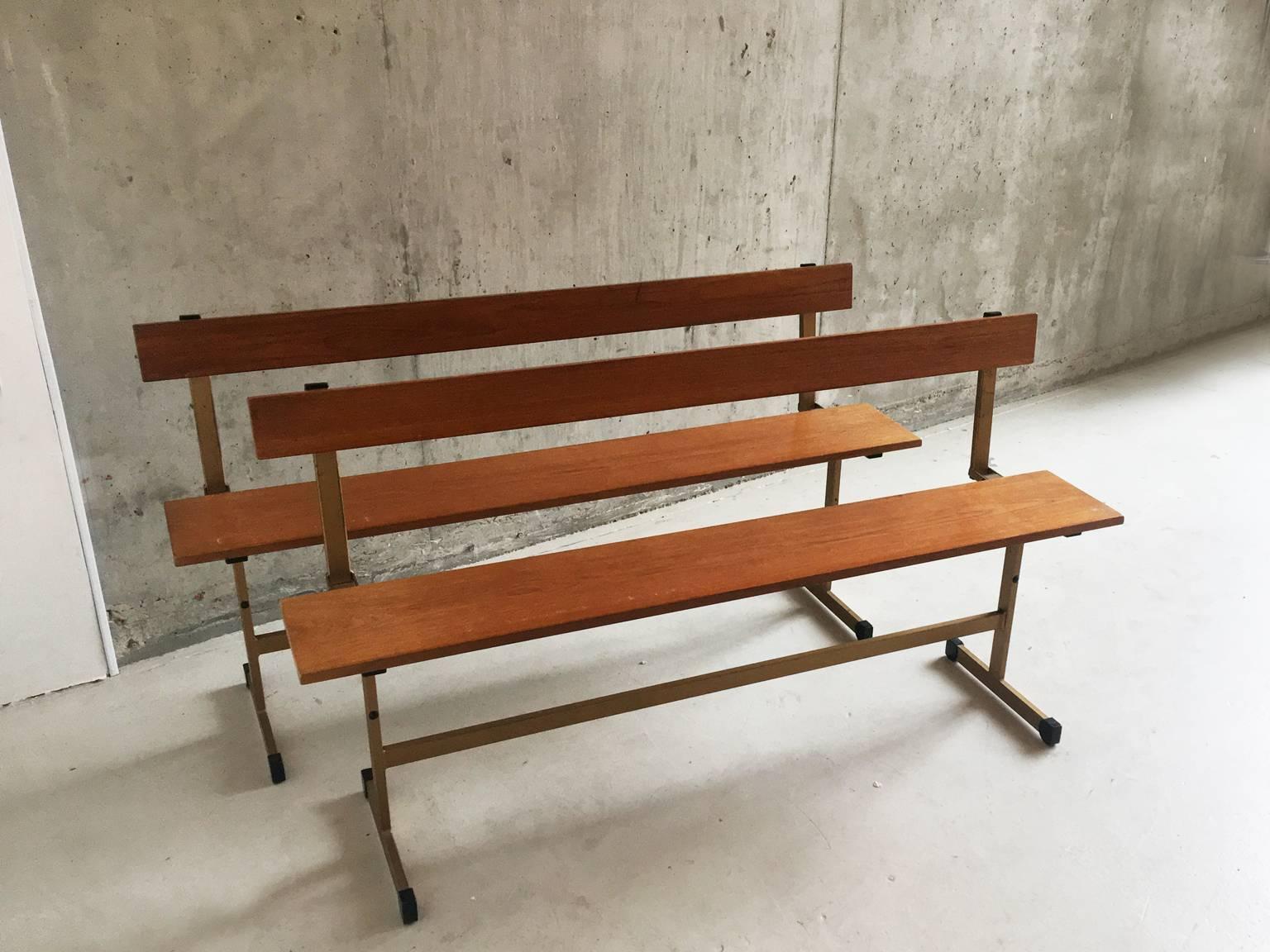 Mid-Century Modern Pair of Rare 1960s Mid-Century Staples Ladderax Fold Down Benches For Sale