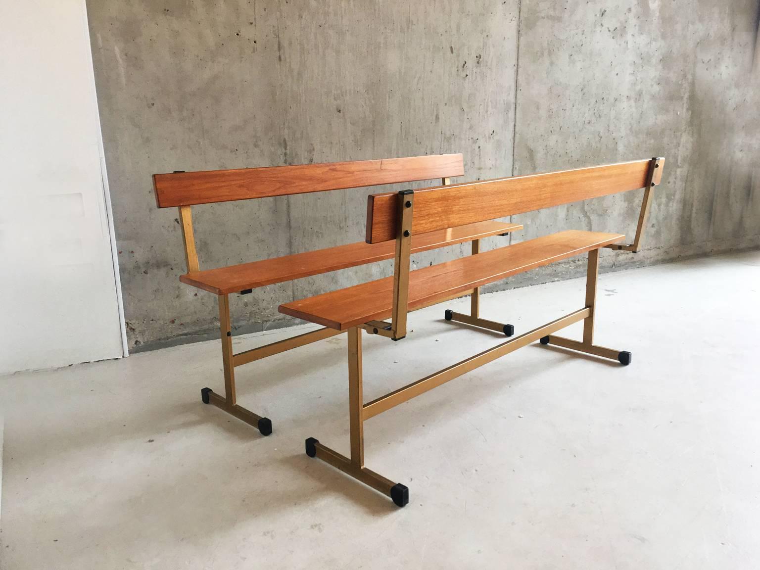 Great Britain (UK) Pair of Rare 1960s Mid-Century Staples Ladderax Fold Down Benches For Sale