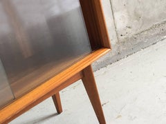 1960s Mid-Century Vintage British Teak Book Case with Glass Doors