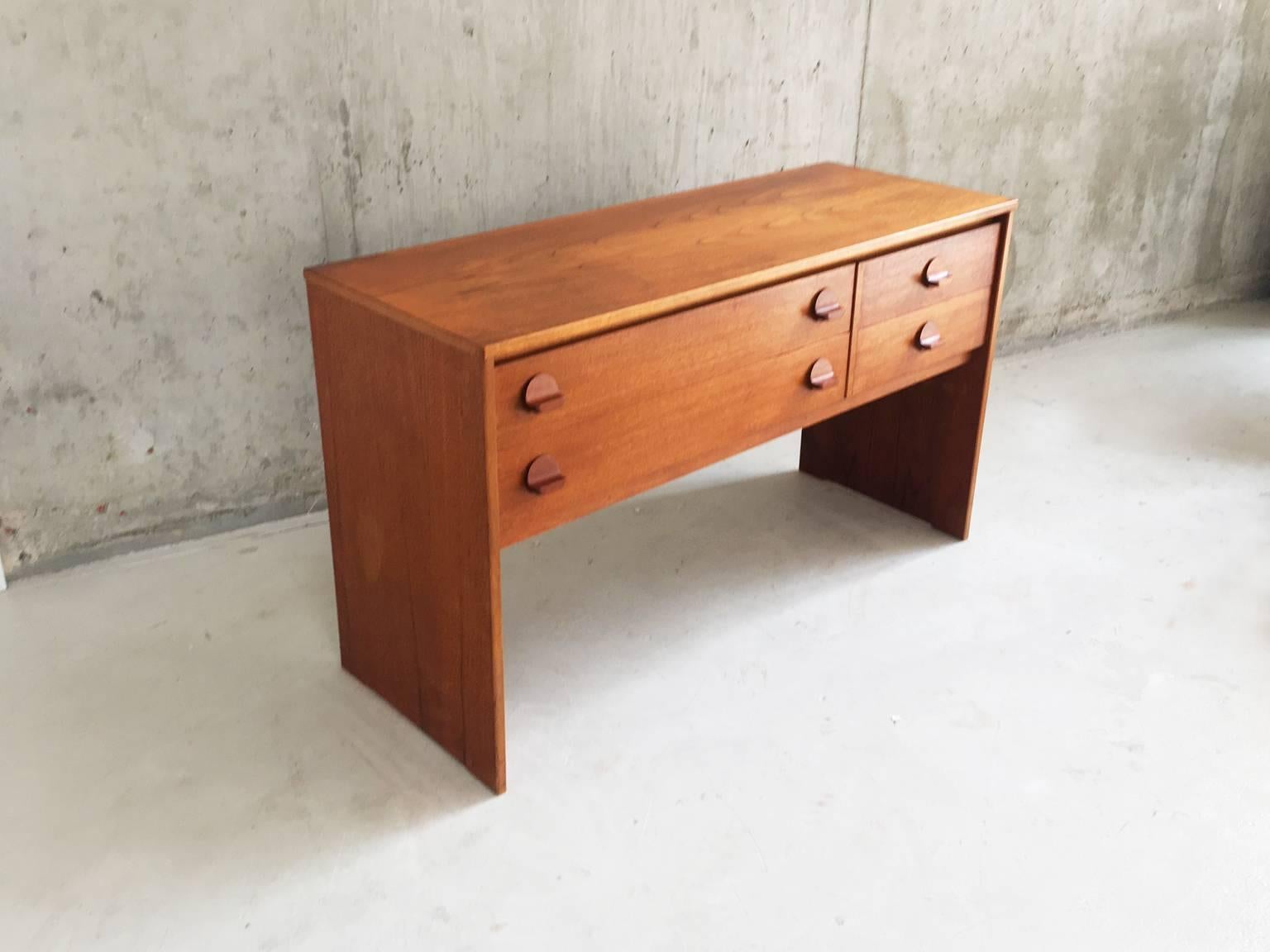 Stag Furniture was a mass market British manufacturer that made some outstanding modern designs in the 1960s and 1970s. They employed John and Sylvia Reid as design consultants. This chest of drawers is from the Cantata range they designed and