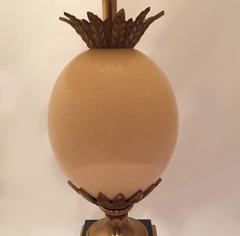 French Maison Charles Style Table Lamp with Ostrich Egg