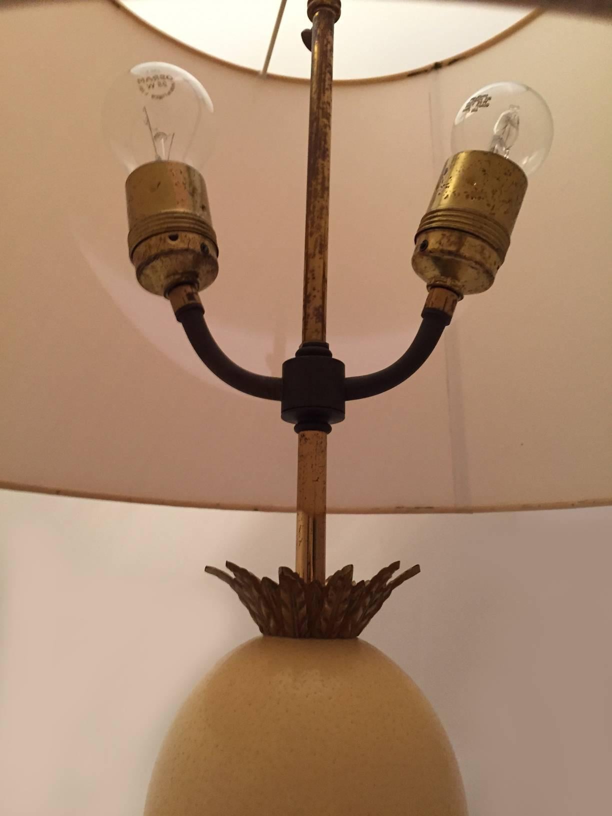 French Maison Charles Style Table Lamp with Ostrich Egg In Good Condition For Sale In Fulda, DE