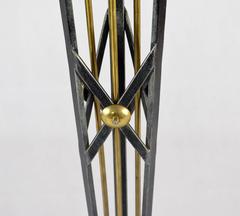 Art Deco Floor Lamp, Golden Brass Arrows Decoration