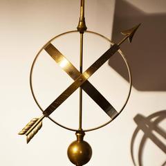 Early 20th Century Golden Brass Sundial Shaped Table Lamp