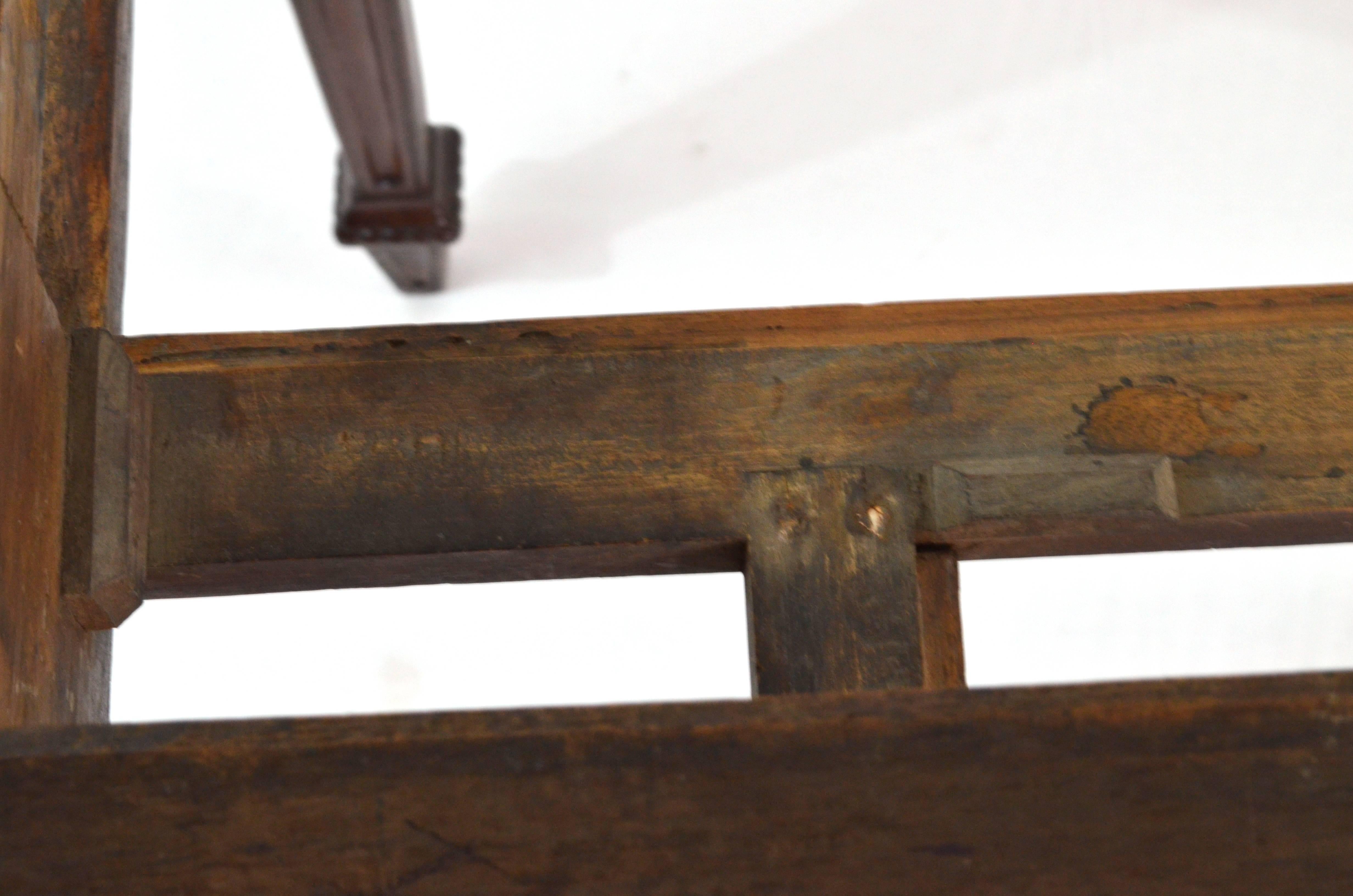 Louis XVI Italian Walnut Wood Draw Top Table 4