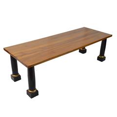 20th Century Empire Style Walnut Wood Coffee Table