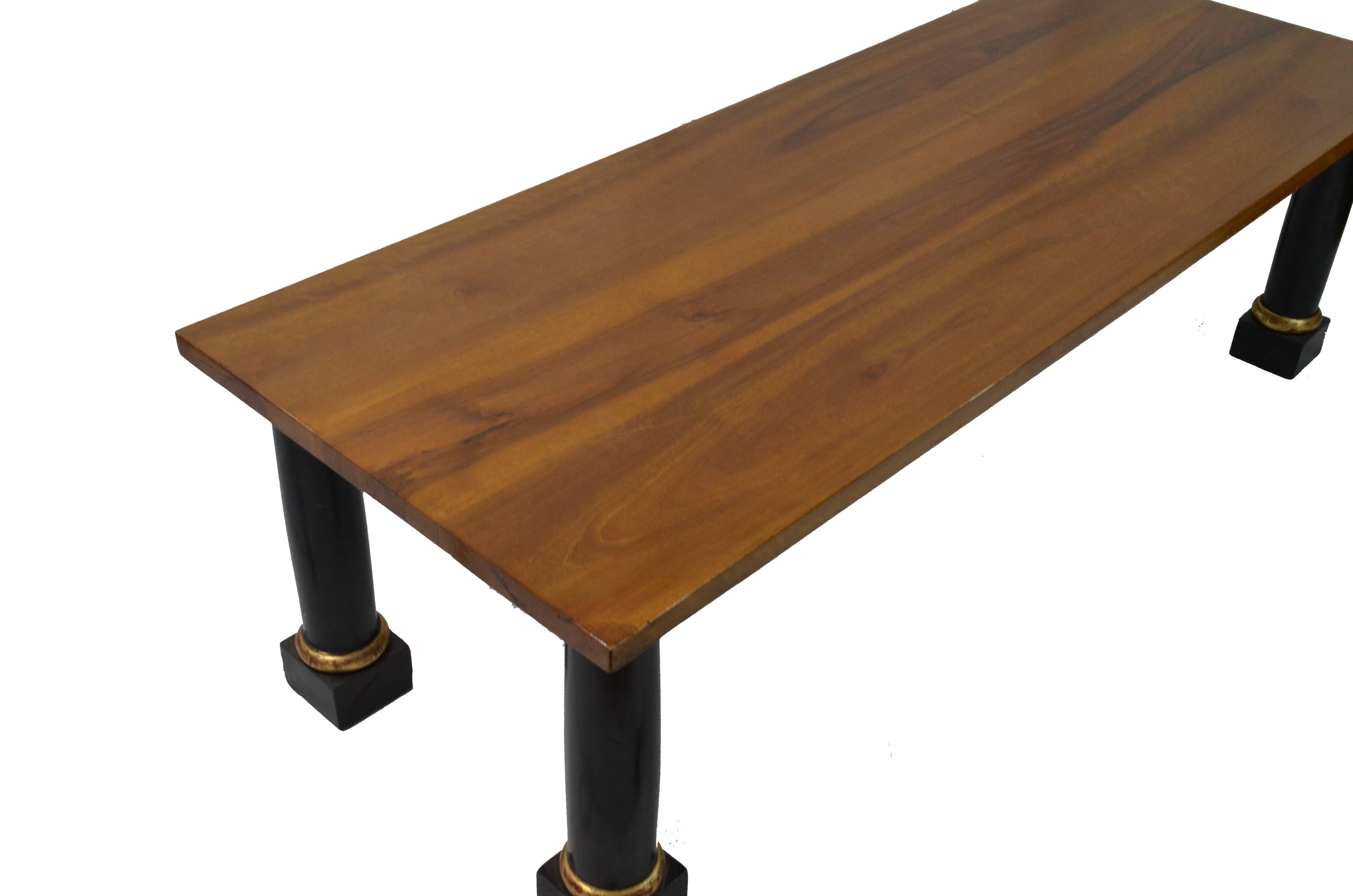 20th Century Empire Style Walnut Wood Coffee Table 1