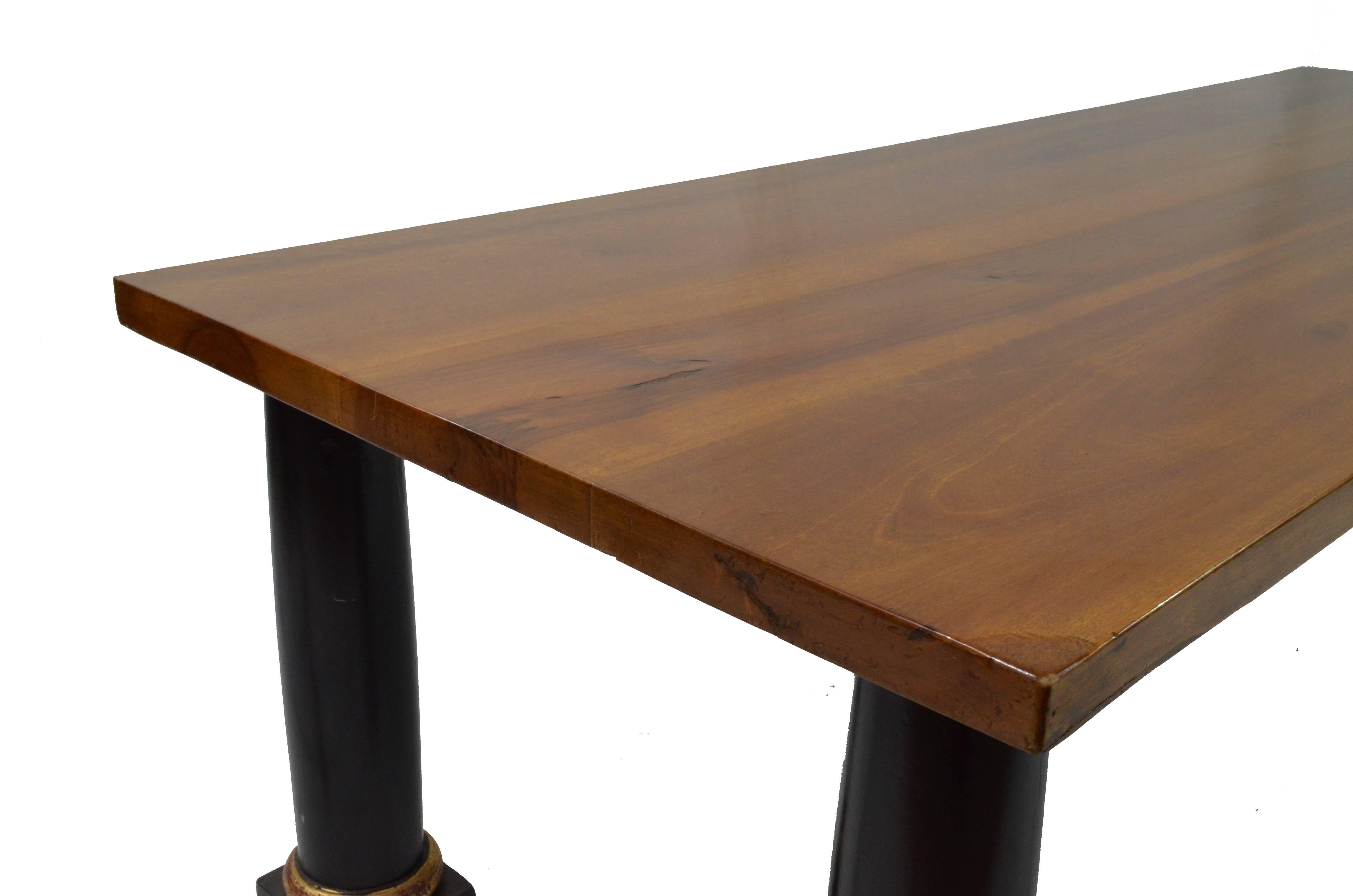 20th Century Empire Style Walnut Wood Coffee Table 2
