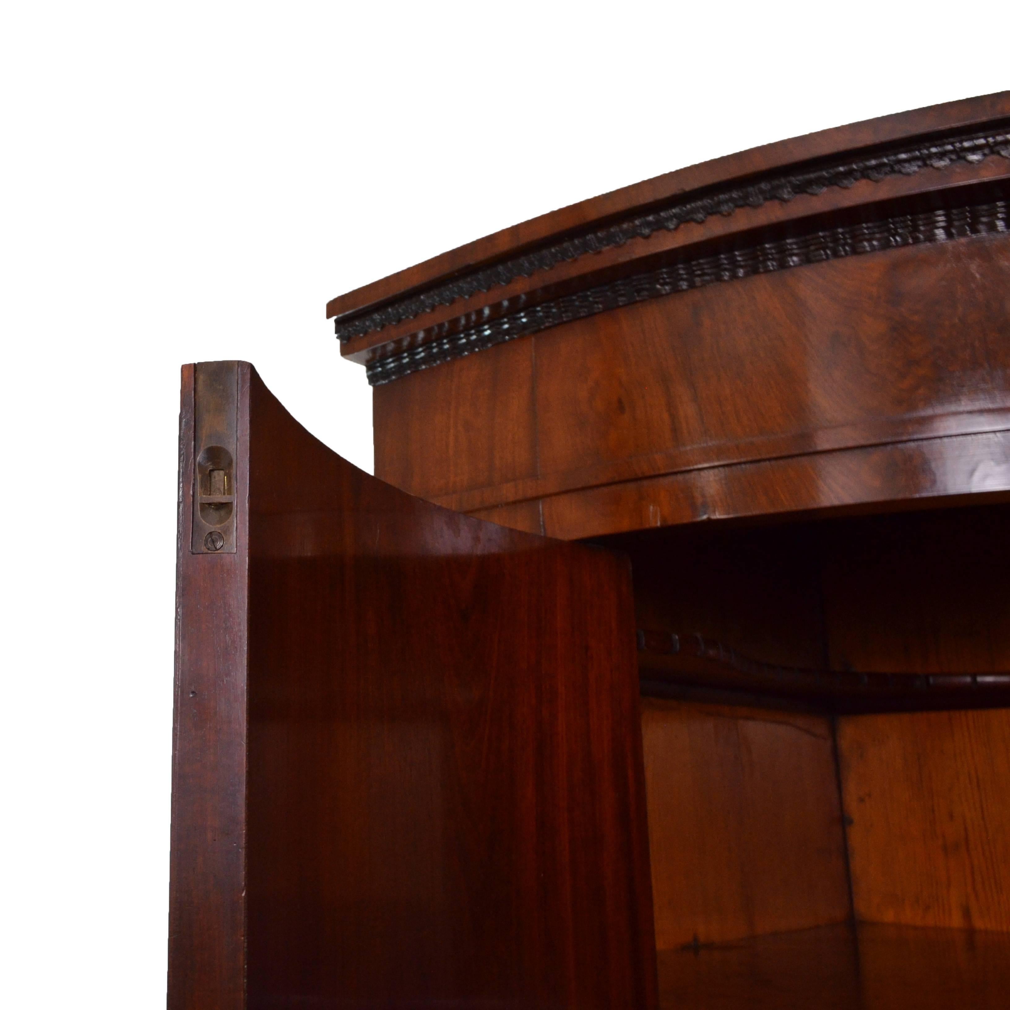 Empire 19th Century Mahogany Rounded Corner Cabinet