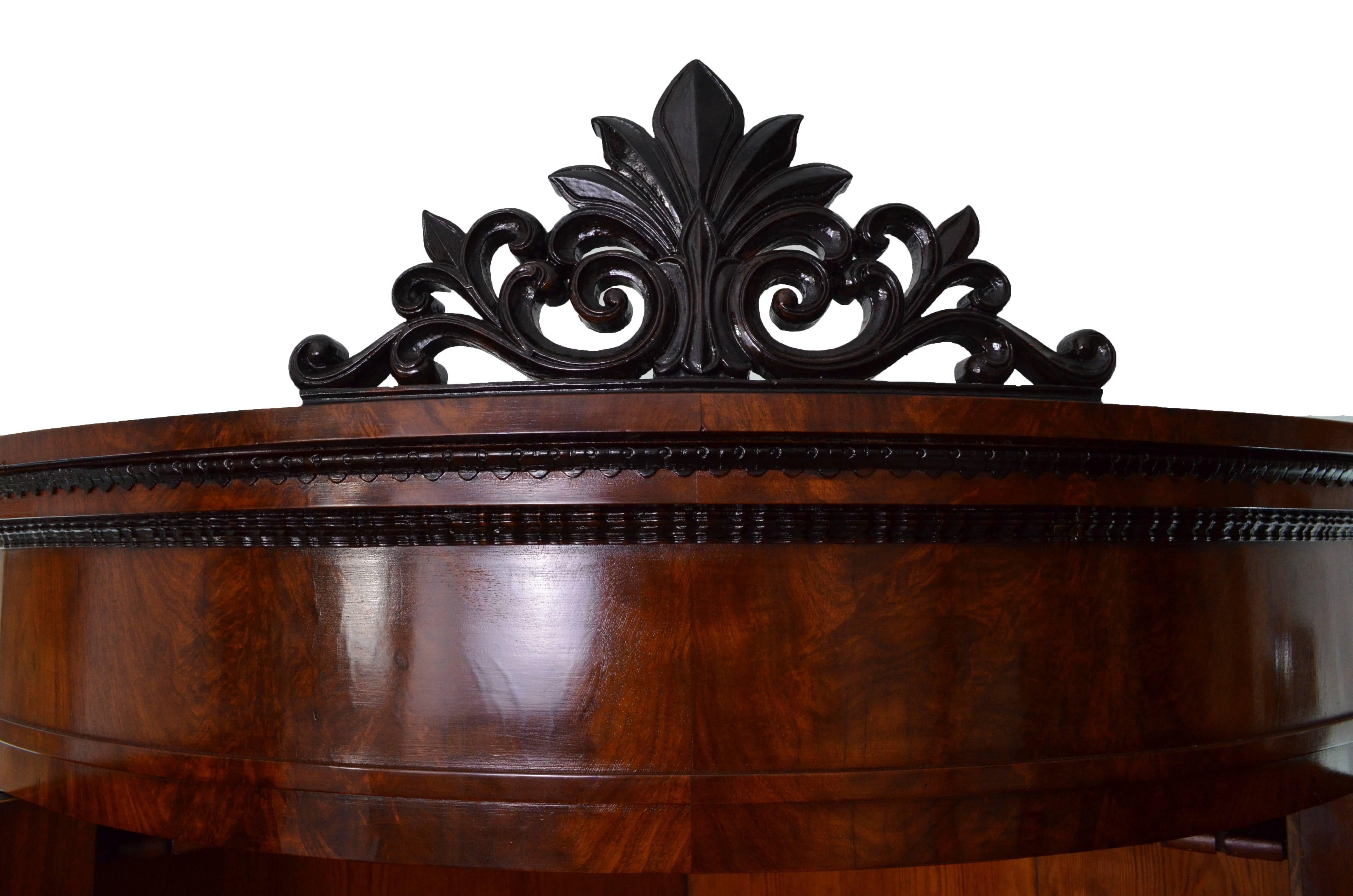 19th Century Mahogany Rounded Corner Cabinet 5