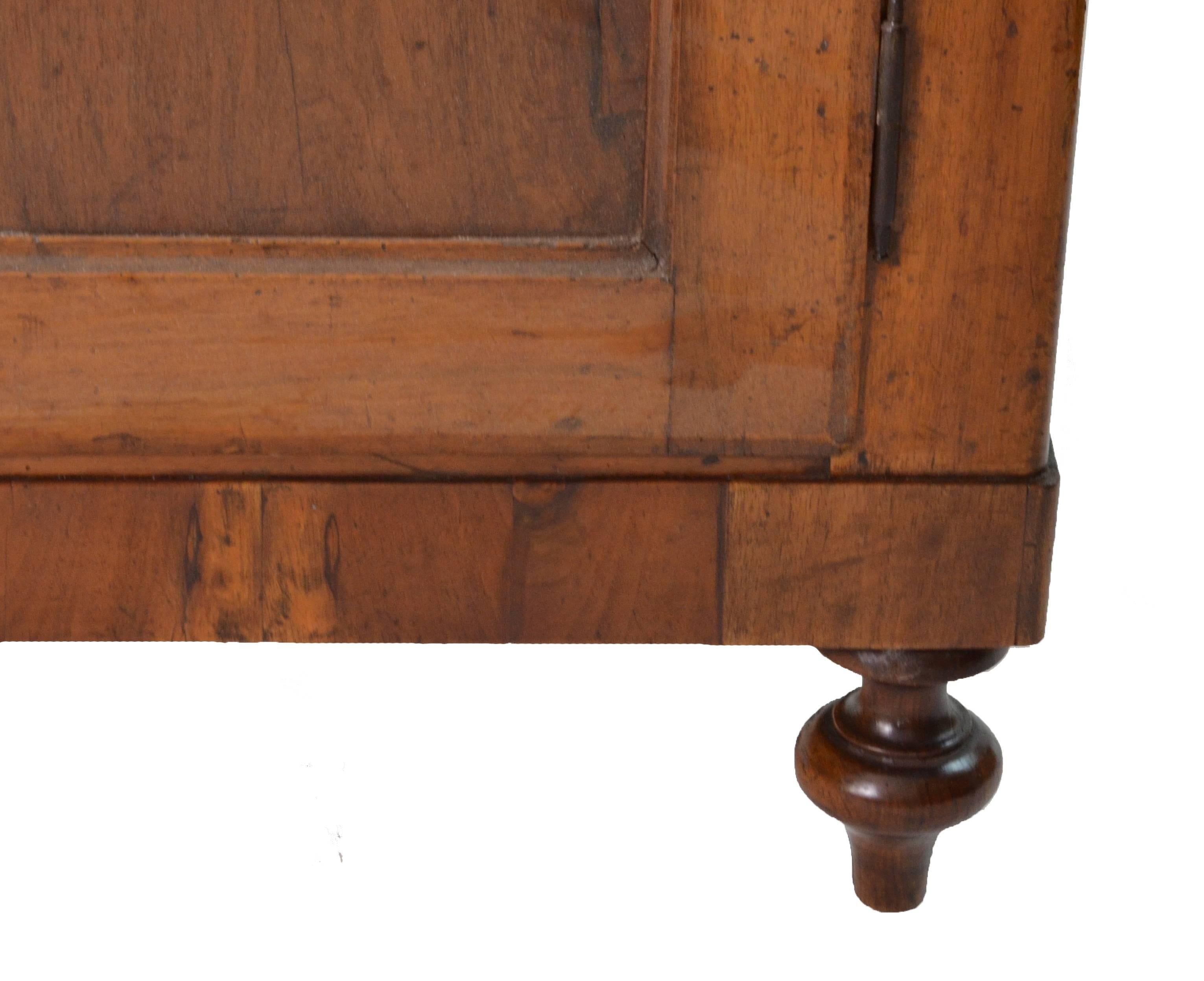 19th Century Italian Empire Walnut Wood Two Doors Cabinet 1