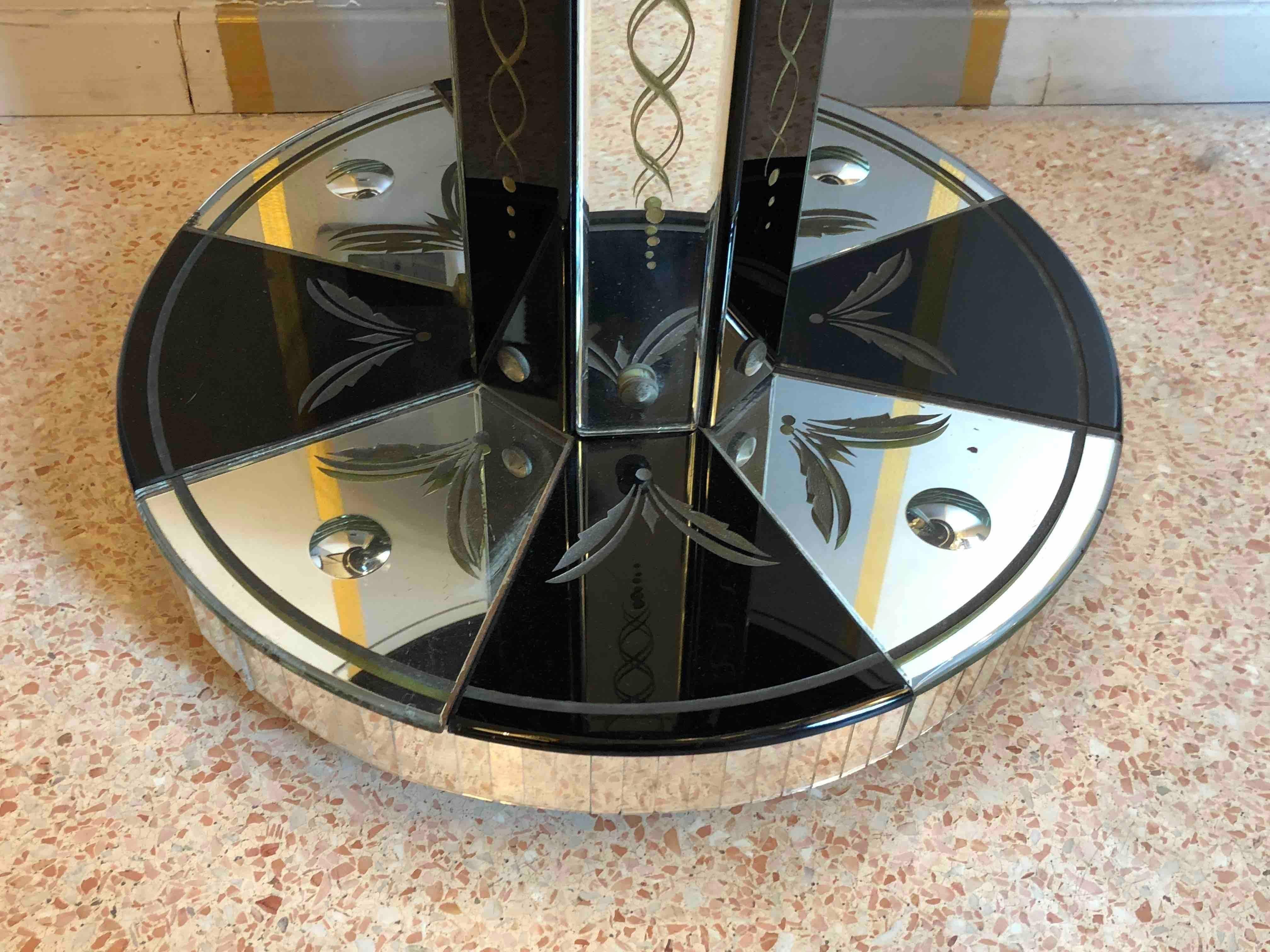 1940s Mirrored Small Round Table 1