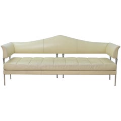 Cream Color Leather and Chromed Steel Sofa Hydra Model, for Poltrona Frau, 1990s