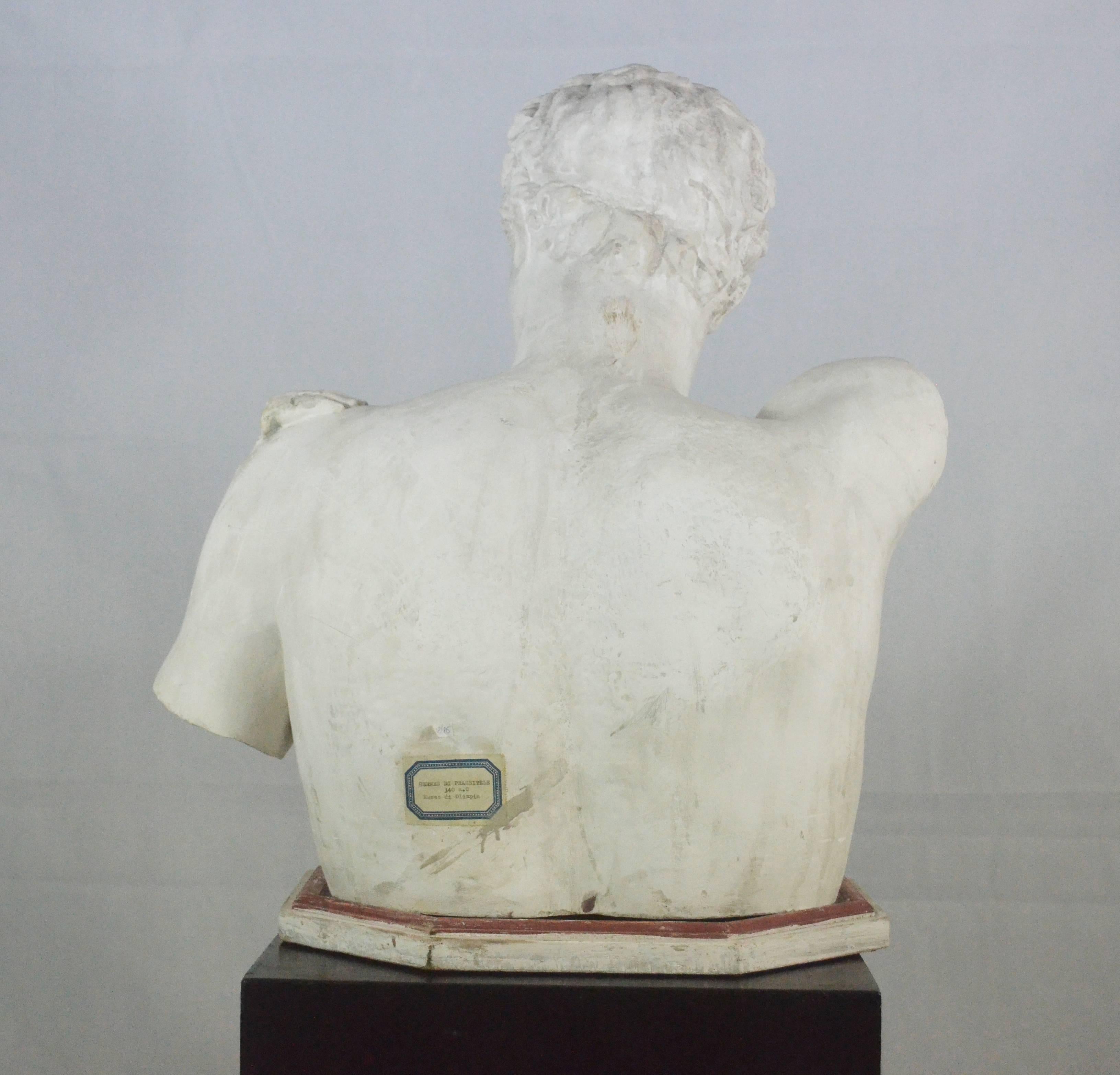 Neoclassical 1940s Hermes Plaster Bust