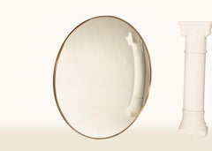 Convex mirror, 120 cm in diameter, classic glass, brass frame with a simple profile
