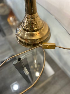 Elegant brass table lamp with a faux bamboo stem, 1970s