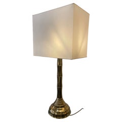 Elegant brass table lamp with a faux bamboo stem, 1970s
