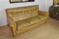 1960s Cognac color leather Sofa Marked Poltrona Frau