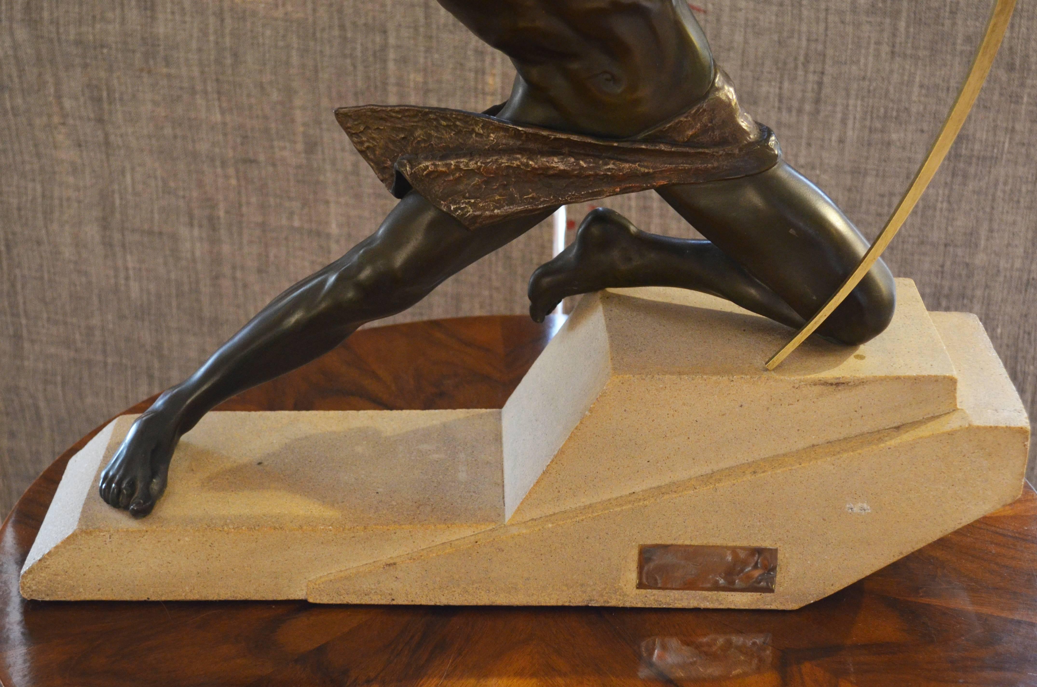 20th Century Art Deco Archer Sculpture, Signed Max Le Verrier at 1stDibs