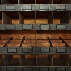 Tall Wooden Pigeonhole Unit, 1950s