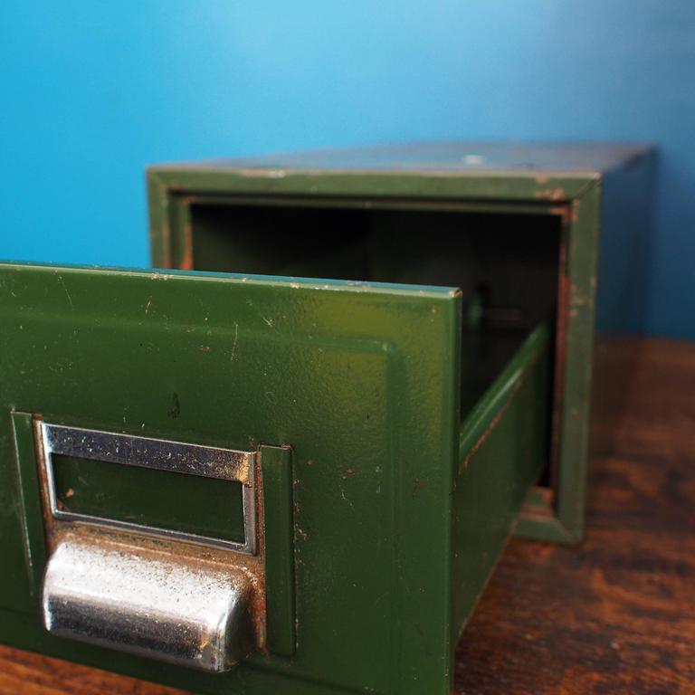 Single Vintage Steel Index Card For Sale at 1stDibs