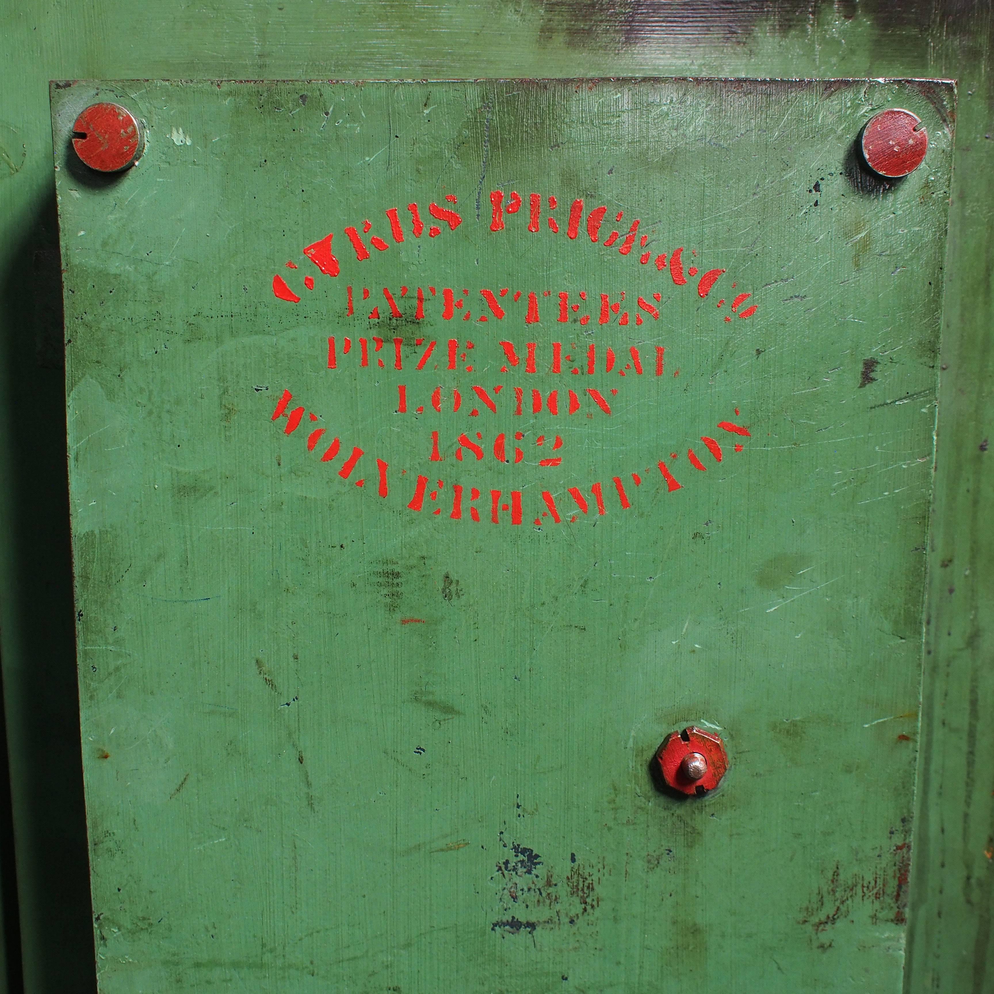 19th Century Fire-Proof Safe with Original Key Set on Bespoke Steel Trolley, 1800s