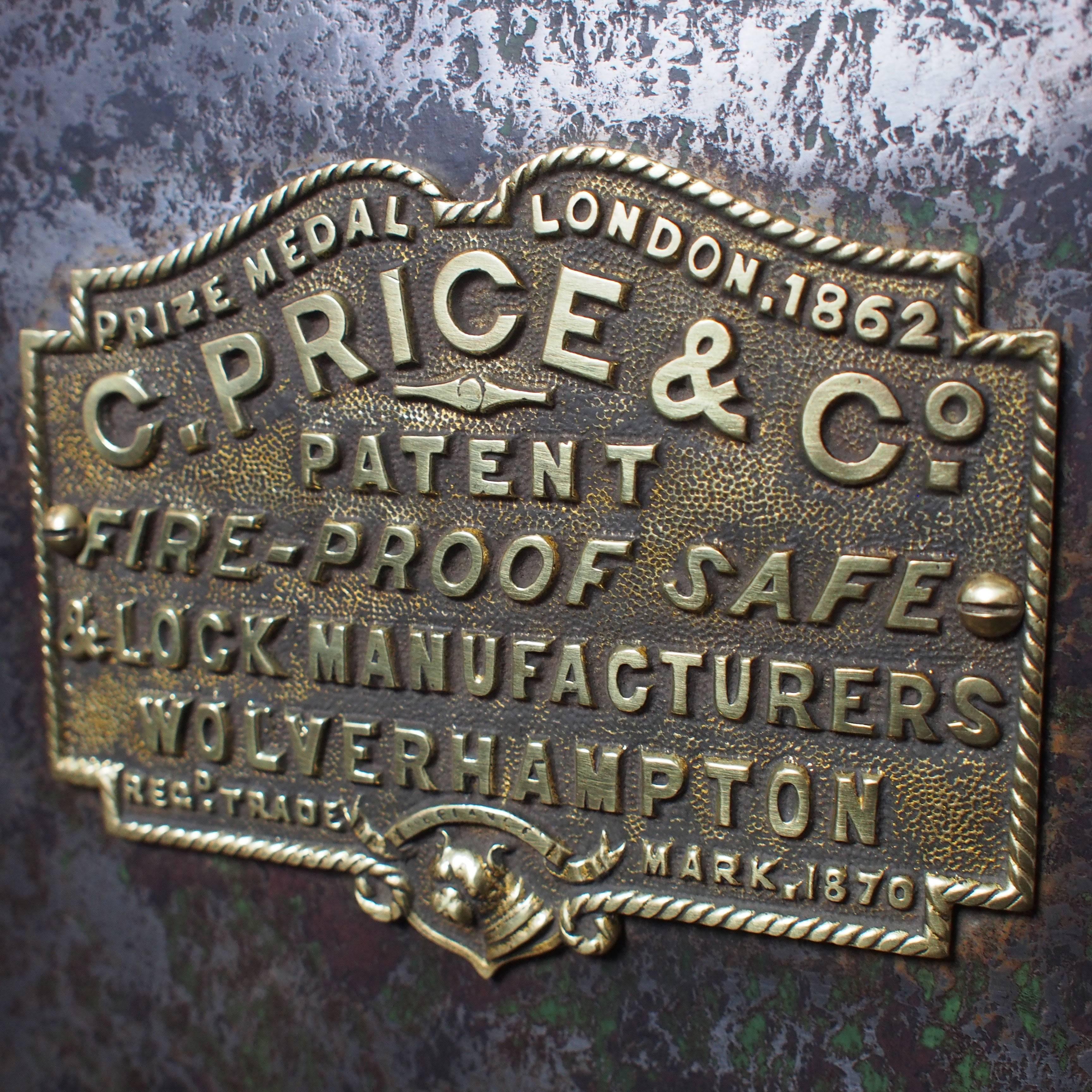 Industrial Fire-Proof Safe with Original Key Set on Bespoke Steel Trolley, 1800s