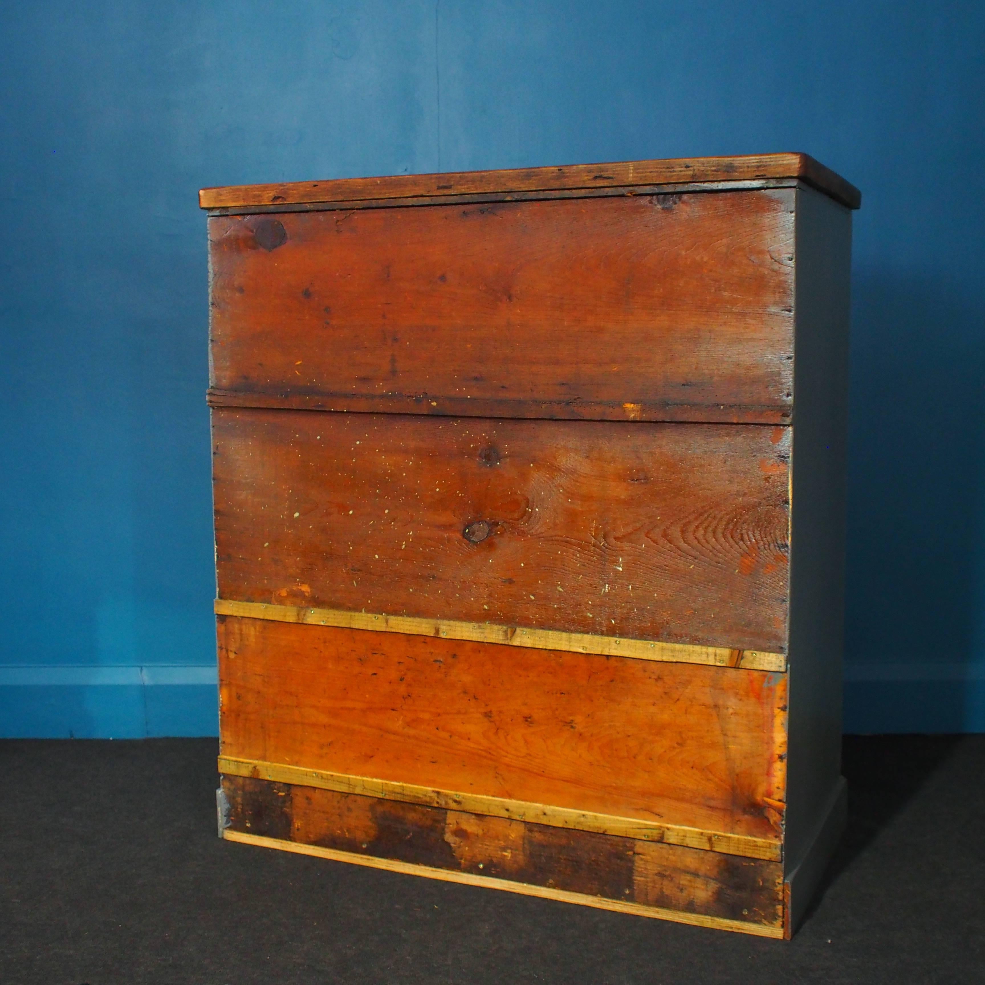 Mid-20th Century English Hand-Built Wooden Shelved Cabinet, circa 1940s For Sale
