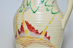 Rare Clarice Cliff Ceramic Art Pottery Jug Pot Vase in Red and Green