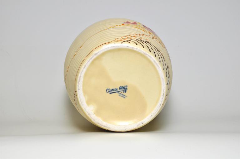 Rare Clarice Cliff Ceramic Art Pottery Jug Pot Vase in Red and Green at