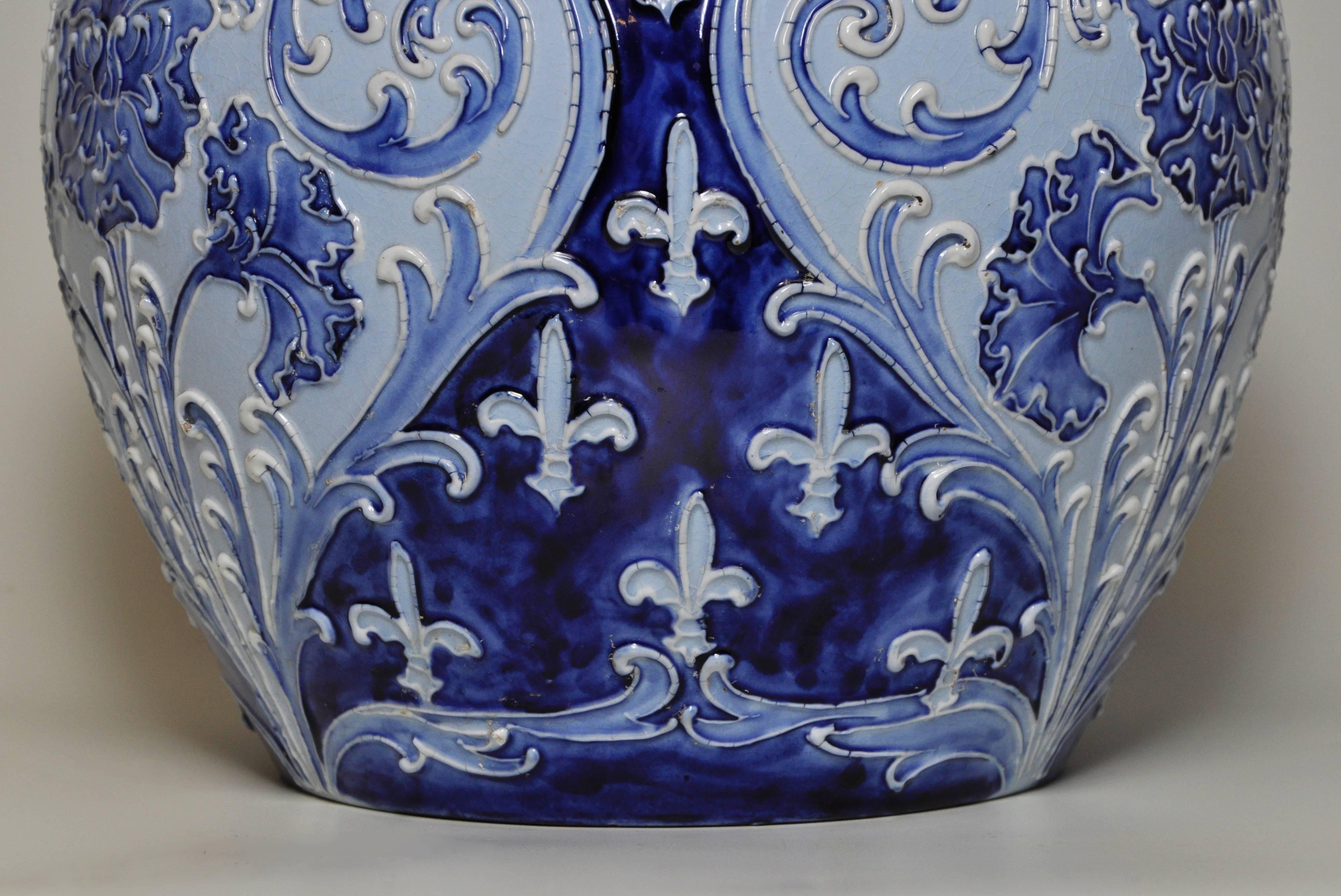 blue and white florian ware