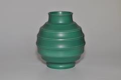 Large Wedgwood Keith Murray Green English Art Deco Pot Vase