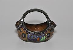 Rare Riessner and Kessel Amphora Ceramic Art Nouveau Pottery Basket