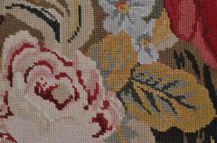Antique Irish Hand-Stitched Needlepoint Cushion Pillow