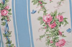 Vintage French Boussac Versailles Fabric with Irish Linen Cushions Pillows