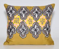 Set of Vintage Pierre Balmain Gold Pink Silk Scarf Irish Linen Cushions Pillows