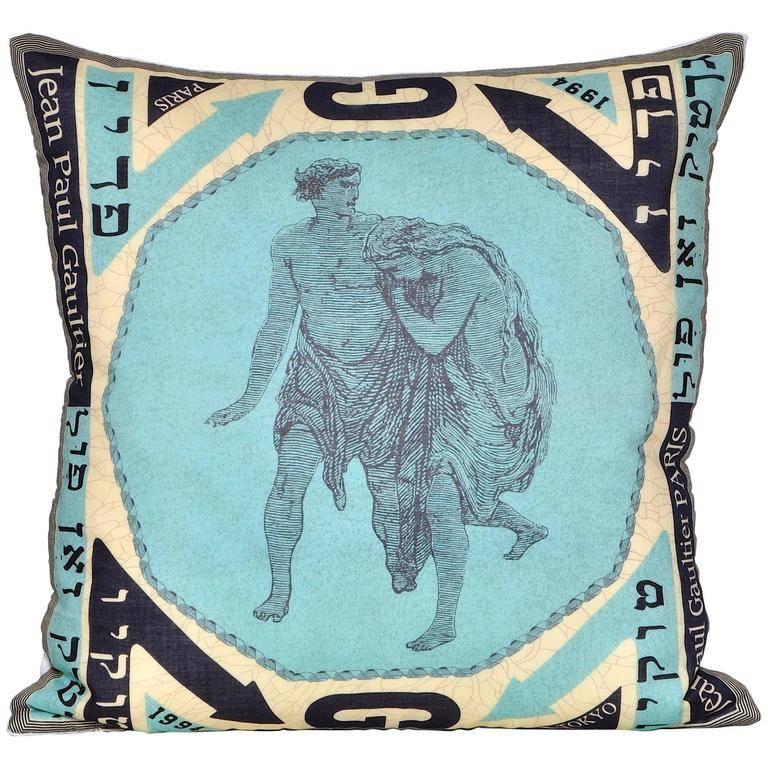 Vintage Jean Paul Gaultier Scarf with Irish Linen Cushion Pillow