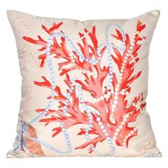 Vintage Chloe Nautical Silk Scarf with Irish Linen Cushion Pillow 3