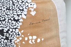 Large Vintage Artist Edmond Bacci Italian Fabric Backed in Irish Linen Pillow
