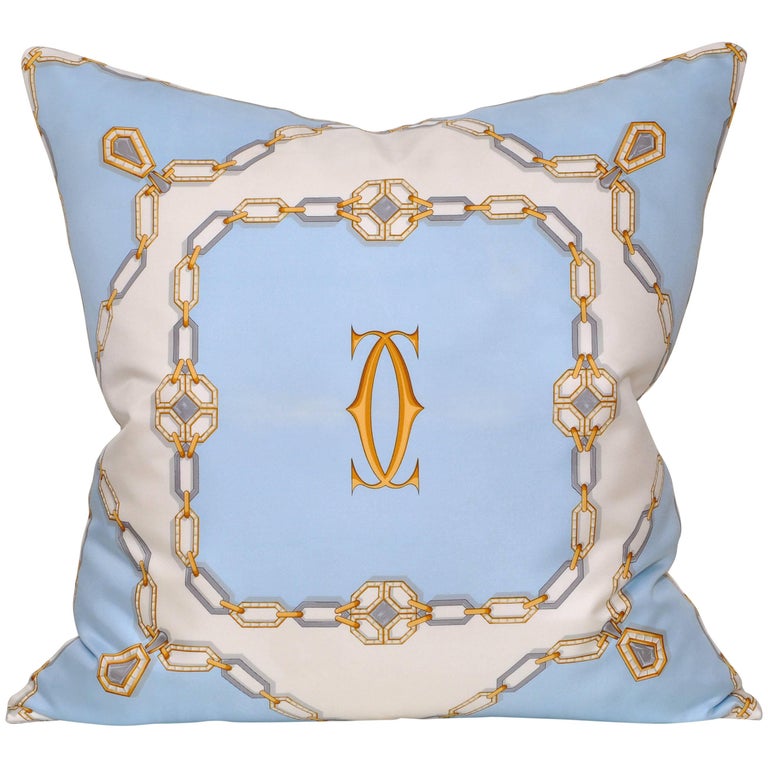 Vintage Cartier Jewelry Diamond Print Silk Fabric with Irish Linen