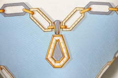 Vintage Cartier Jewelry Diamond Print Silk Fabric with Irish Linen Pillow