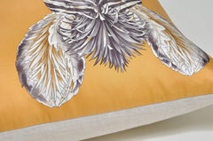 Vintage Bronze Gold Zebra Salvatore Ferragamo Silk Fabric & Irish Linen Cushion