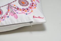 Vintage Nina Ricci Pink Fabric with Irish Linen Cushion Pillow