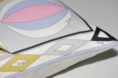 Vintage Pucci Geometric Fabric and Irish Linen Cushion Pillow