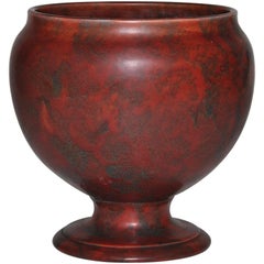 Antique Art Deco Classical Mintons Hollins’ of Stoke on Trent Red Ceramic Pot Vase