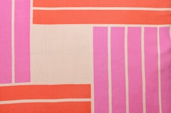 Vintage Jacqmar Pink Pop Art Silk Fabric and Irish Linen Cushion Pillow