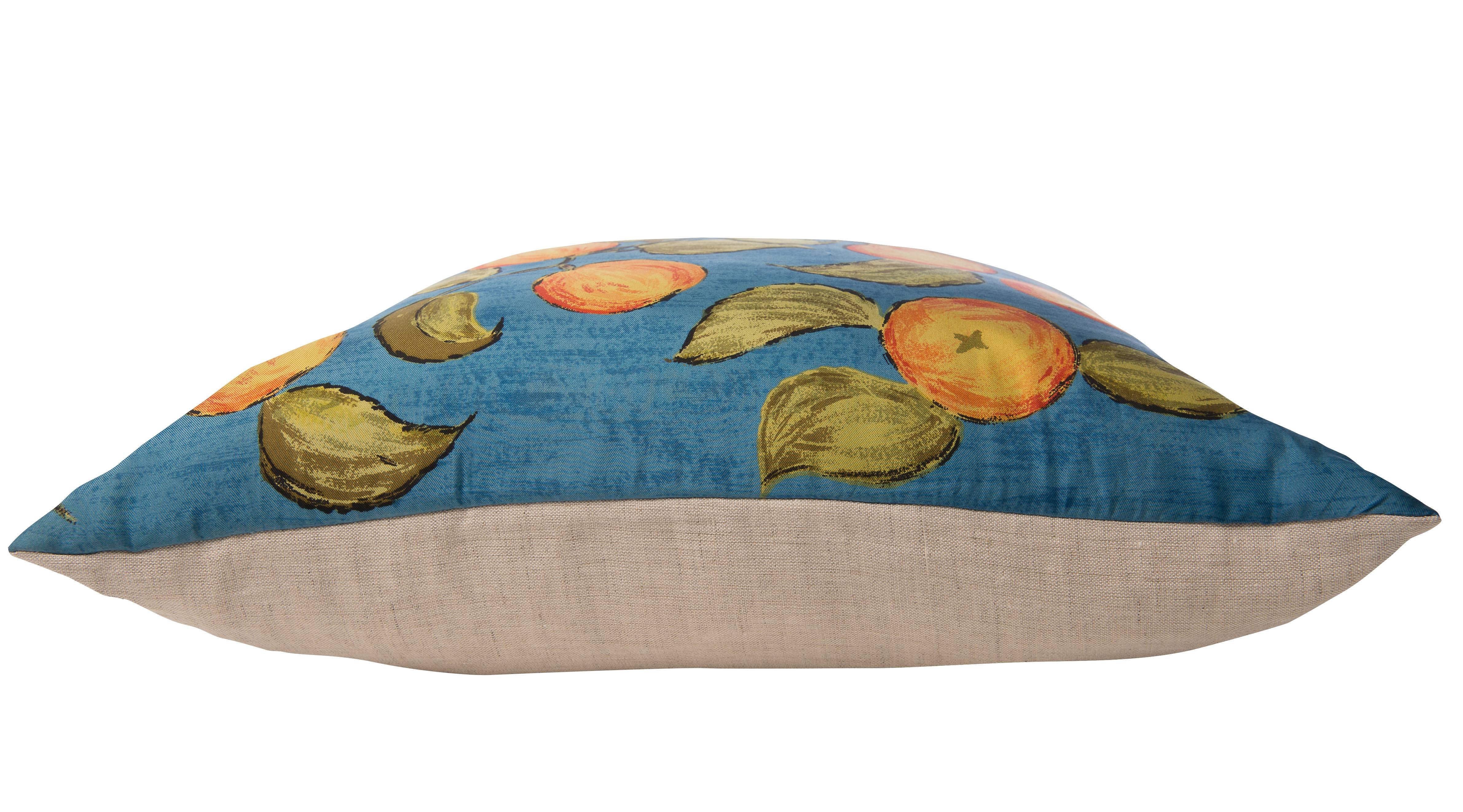 This cushion is a one-of-a-kind and part of a sustainability project.
It has been created from an up-cycled, recycled luxury fabric, used with the intentions of promoting a more eco-friendly environment by using already existing materials. We both